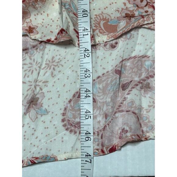 Torrid Dress Size 1X Midi Swiss Linen Surplice Paisley Faux Wrap Pink Multicolor - Picture 14 of 15